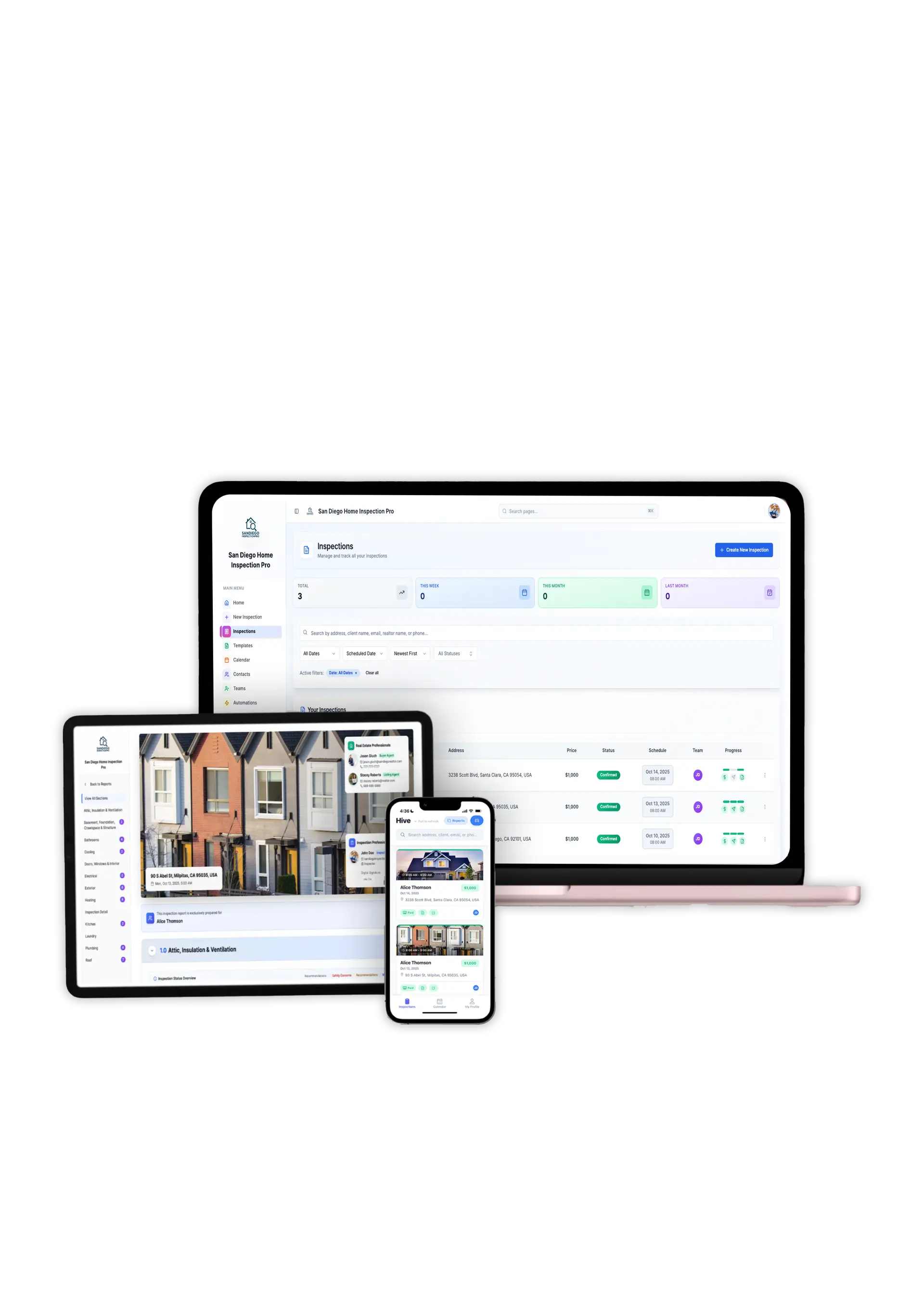 FYI Home Inspections Report on Multiple Devices
