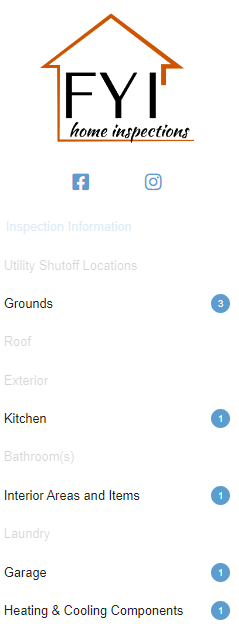 Home Inspection Report Menu Preview